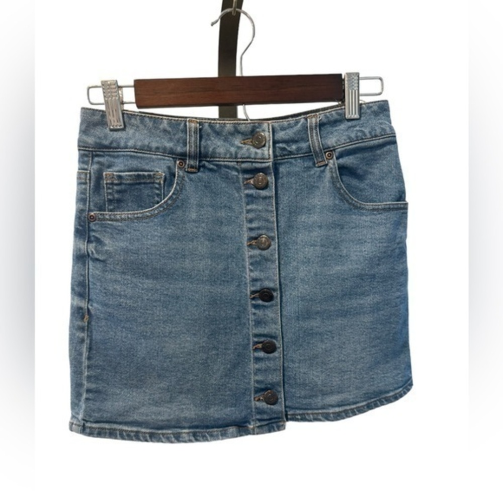 Harper button up denim jeans skirt EIC size small